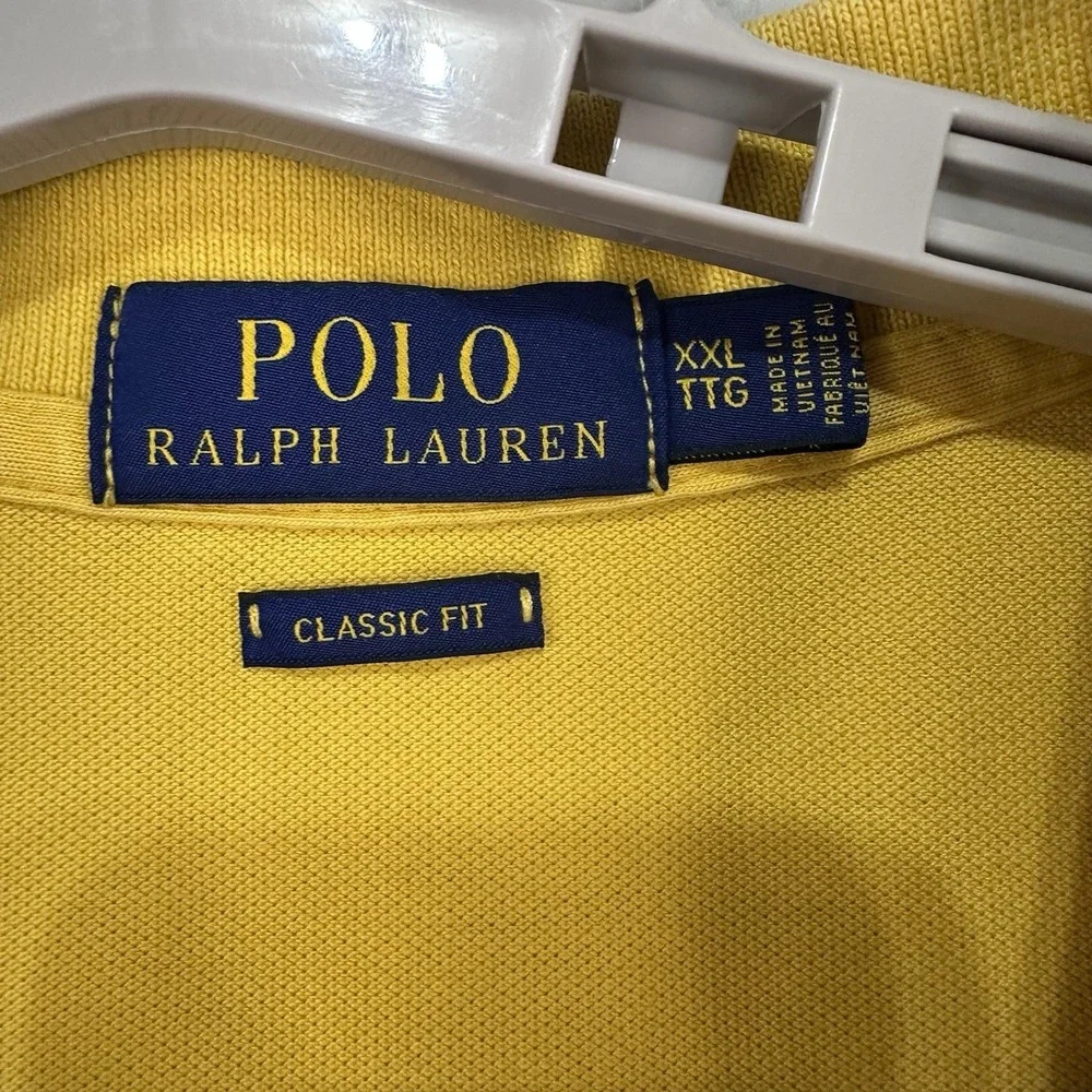 Polo Ralph Lauren Classic Fit Men's Yellow XXL Polo Shirt Black Pony